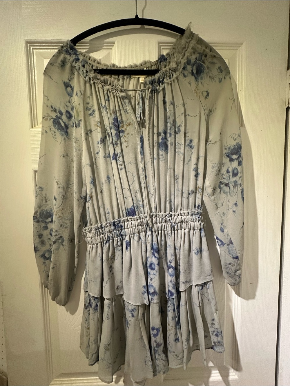 LoveShackFancy Blue Floral Mini Dress